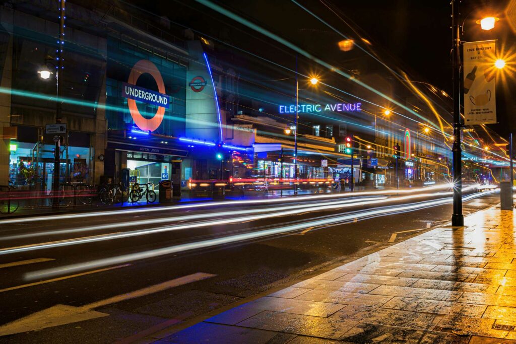 Brixton High Street at night by Lewis Patrick from unsplash.com